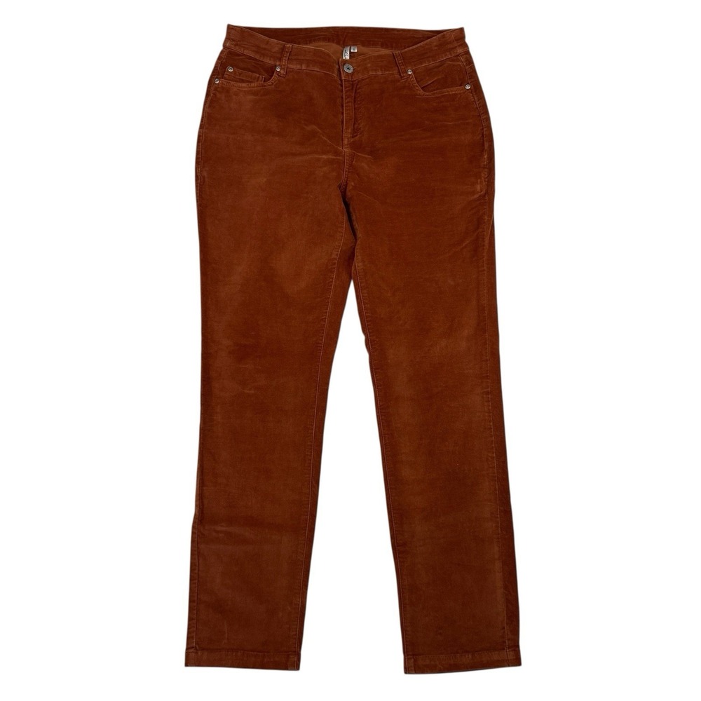 Lulu B  Orange Velvet Velour Skinny Pants Jeans Size 8 Cotton Spandex Stretch